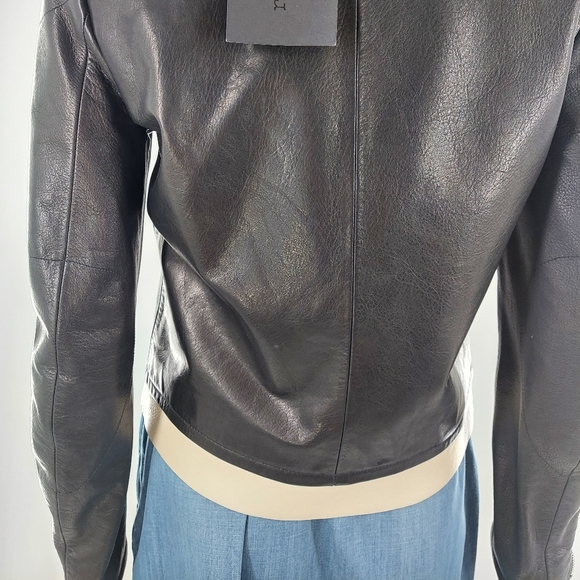 Rag & Bone Pebbled Leather Racing Jacket 2 - Picture 9 of 16